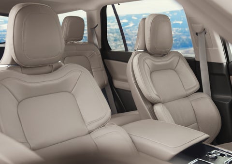 The interior of a 2024 Lincoln Aviator® SUV in the Sandstone interior color | Carman Lincoln in New Castle DE