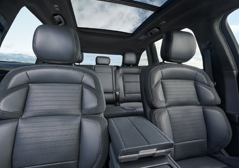 The spacious second row and available panoramic Vista Roof® is shown. | Carman Lincoln in New Castle DE