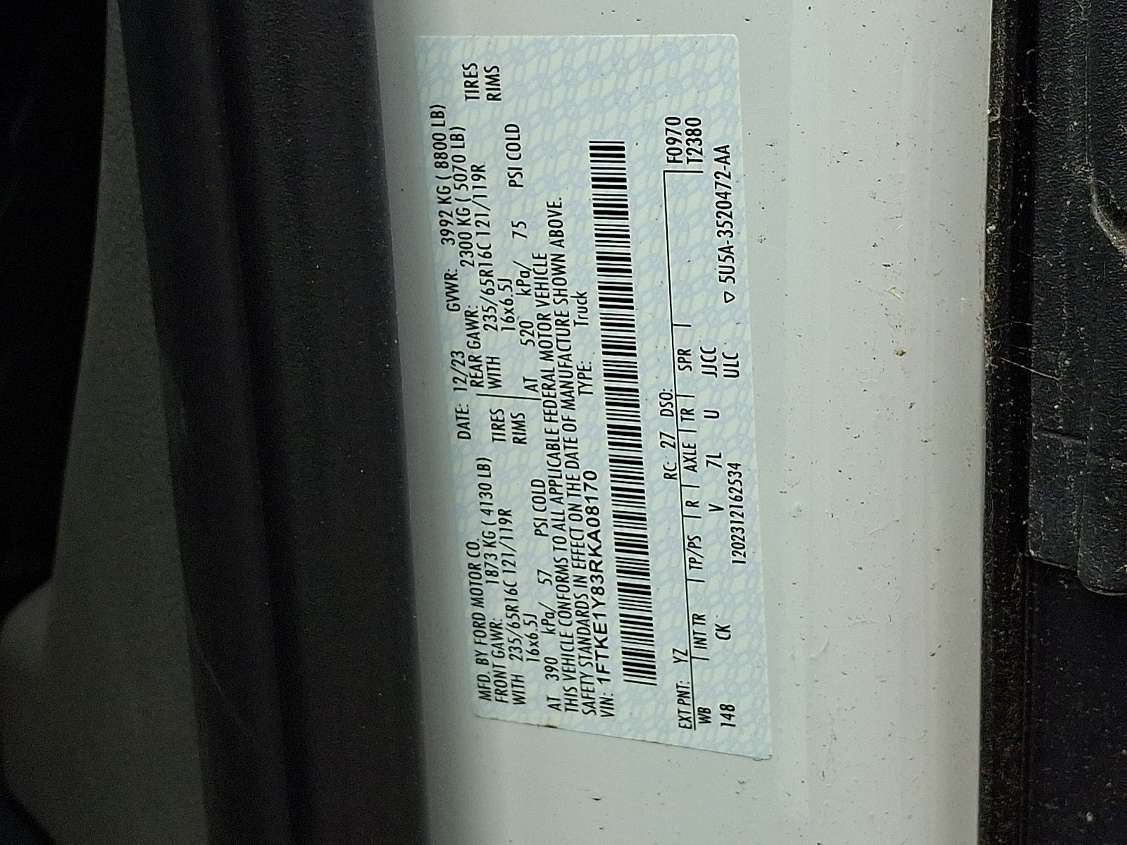 2024 Ford Transit Cargo Van Base