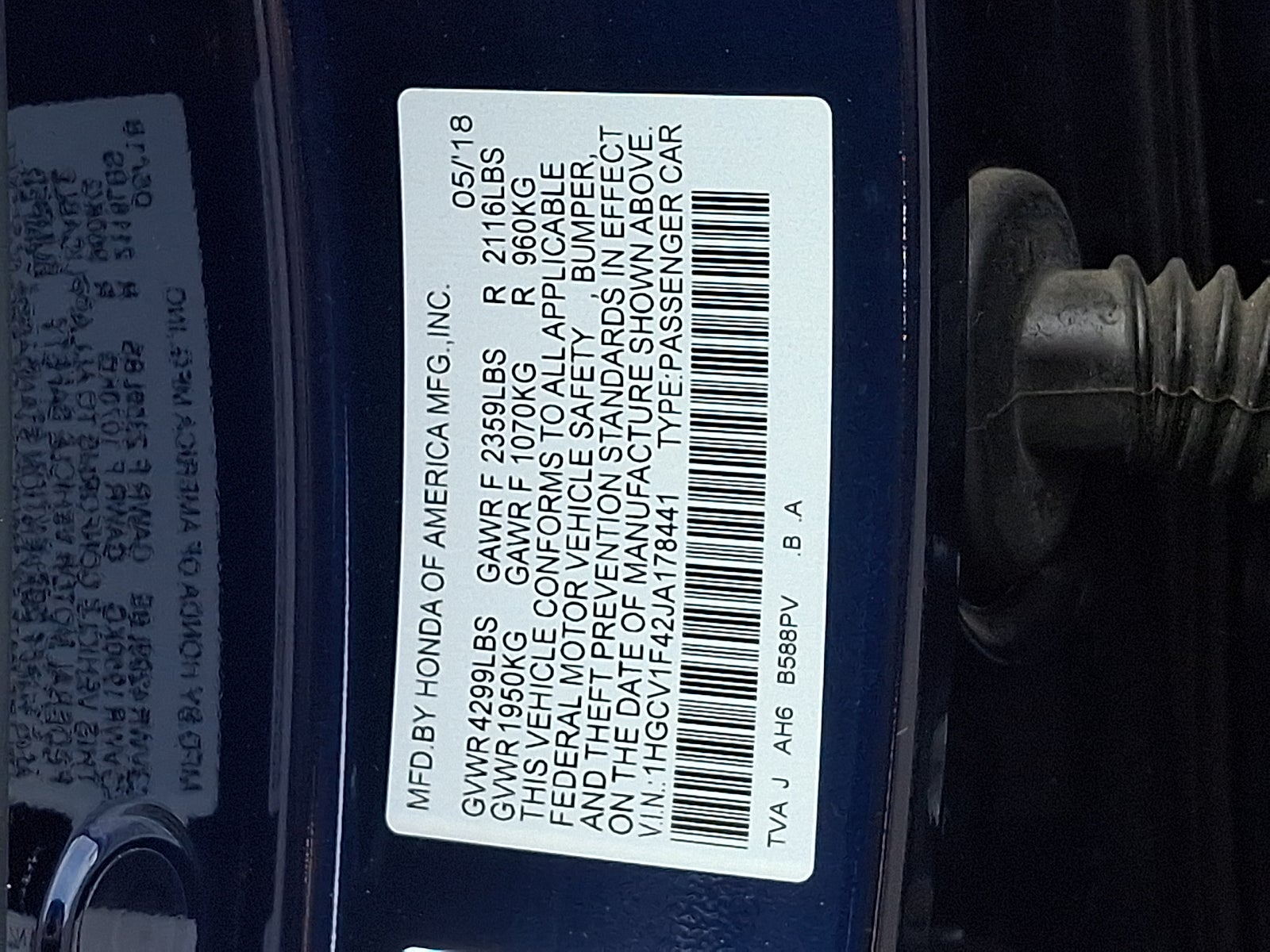 2018 Honda Accord EX