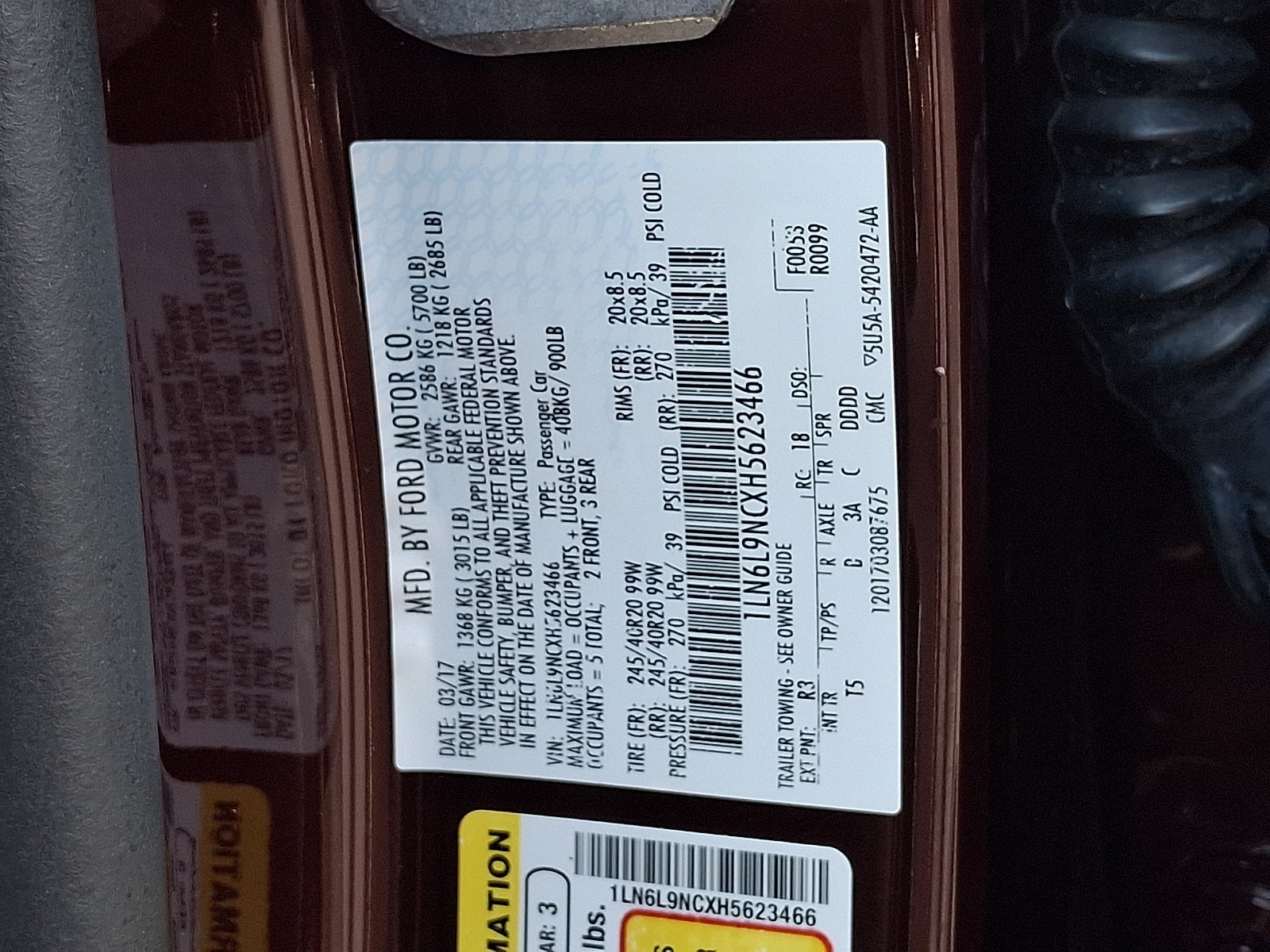 2017 Lincoln Continental Reserve