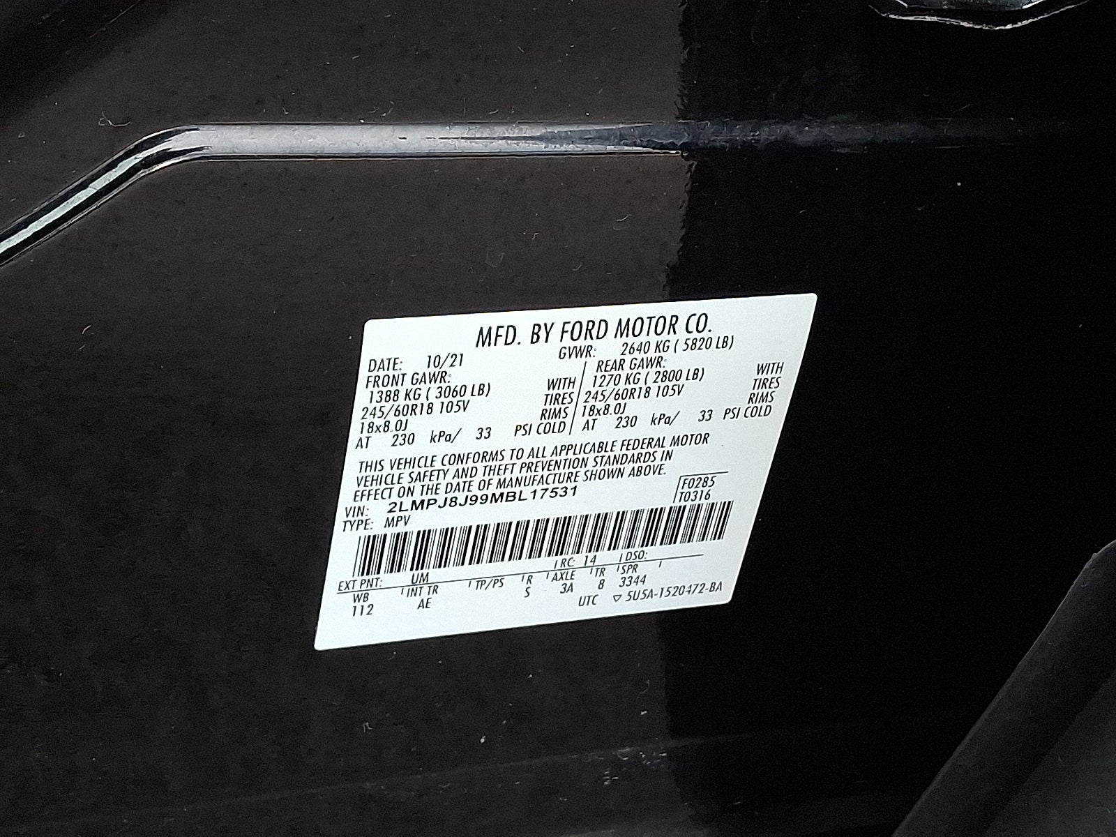 2021 Lincoln Nautilus Standard