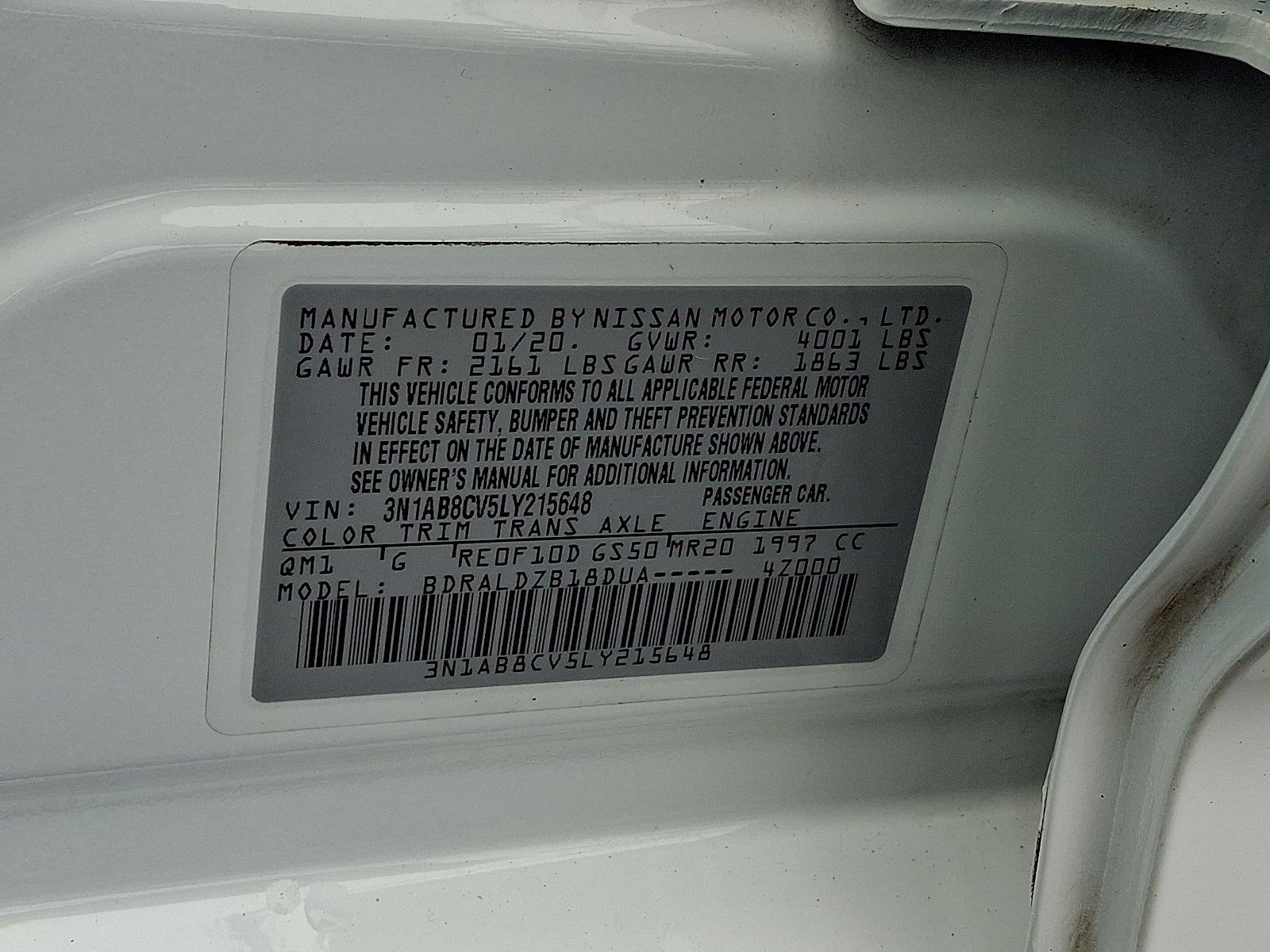 2020 Nissan Sentra SV Xtronic CVT