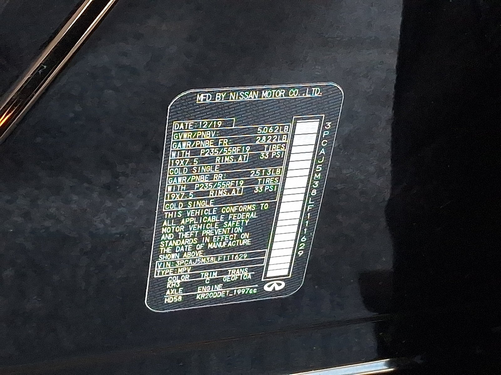 2020 INFINITI QX50 SENSORY AWD