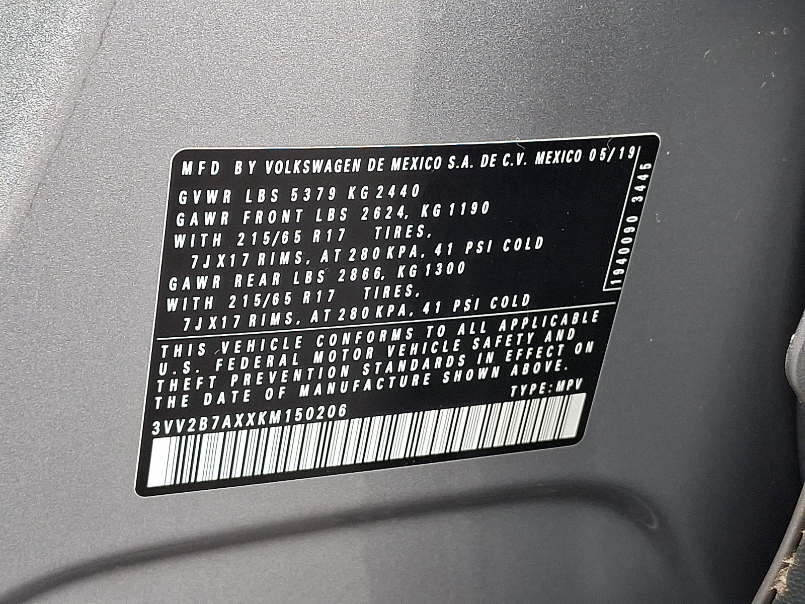 2019 Volkswagen Tiguan 2.0T SE