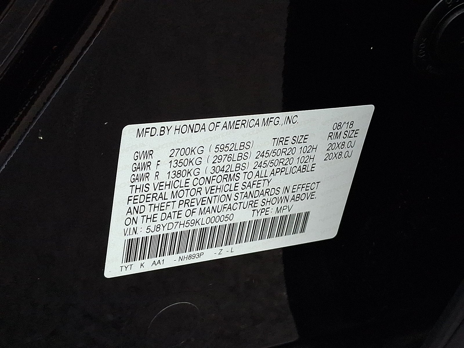 2019 Acura MDX Sport Hybrid Technology Package