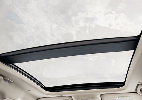 The available panoramic Vista Roof® is shown from inside a 2023 Lincoln Corsair® SUV. | Carman Lincoln in New Castle DE