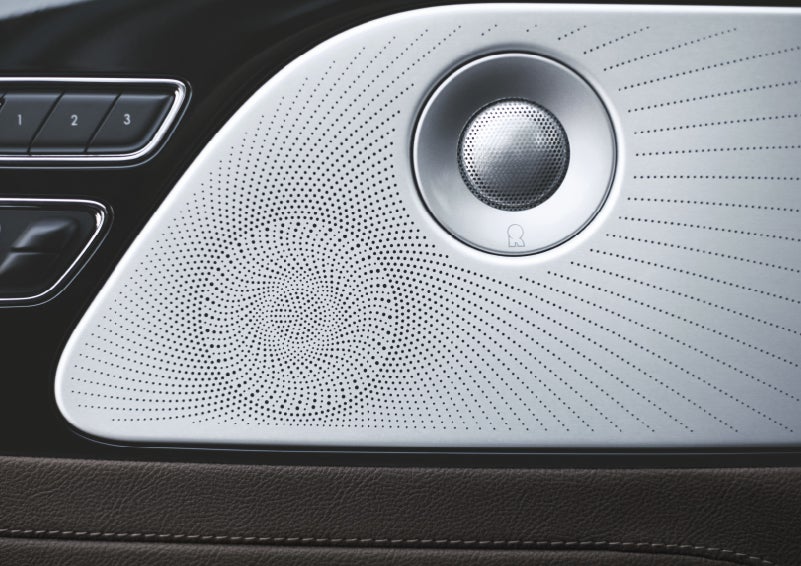 Two speakers of the available audio system are shown in a 2024 Lincoln Aviator® SUV | Carman Lincoln in New Castle DE