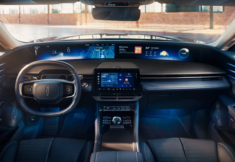 A large panoramic display is shown on the dashboard of a 2024 Lincoln Nautilus® SUV | Carman Lincoln in New Castle DE