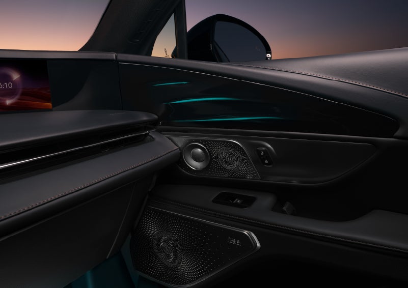 Selectable ambient lighting glows in the passenger door panel. | Carman Lincoln in New Castle DE