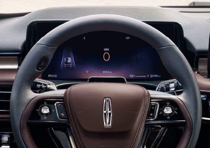 The driver’s information cluster display behind the steering wheel is shown. | Carman Lincoln in New Castle DE