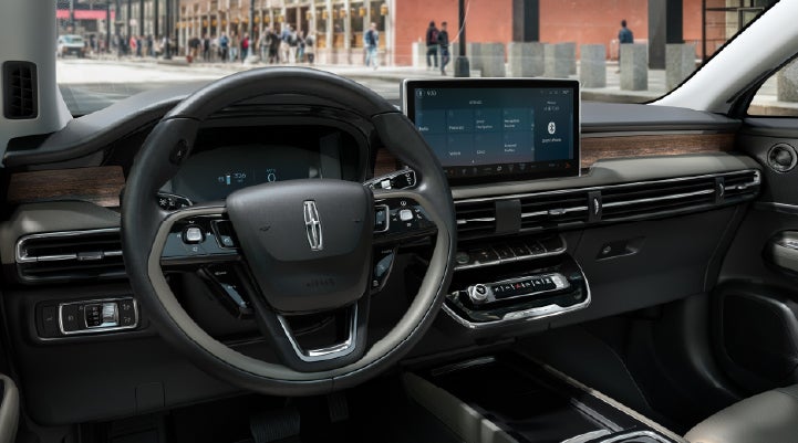 The center display of the 2026 Lincoln Corsair® SUV is showcased with its SYNC® 4 capabilities highlighted. | Carman Lincoln in New Castle DE
