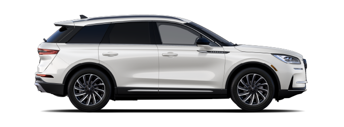 The passenger side of a Lincoln Corsair® SUV is shown in Pristine White. | Carman Lincoln in New Castle DE