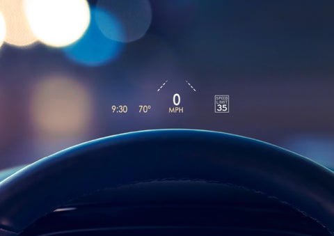 Useful driver information is being projected in front of the steering wheel on the windshield via the available head-up display. | Carman Lincoln in New Castle DE