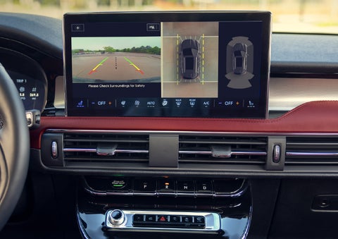 The large 13.2” SYNC® 4 center display featuring 360-Degree Camera of a 2026 Lincoln Corsair® SUV is shown.| Carman Lincoln in New Castle DE
