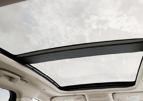 : The available panoramic Vista Roof® is shown from inside a 2026 Lincoln Corsair® SUV. | Carman Lincoln in New Castle DE