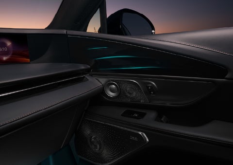 Selectable ambient lighting glows in the passenger door panel. | Carman Lincoln in New Castle DE