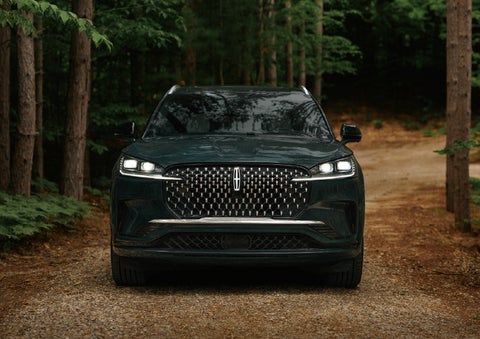 The front grille of a 2027 Lincoln Aviator® Black Label™ SUV is shown. | Carman Lincoln in New Castle DE