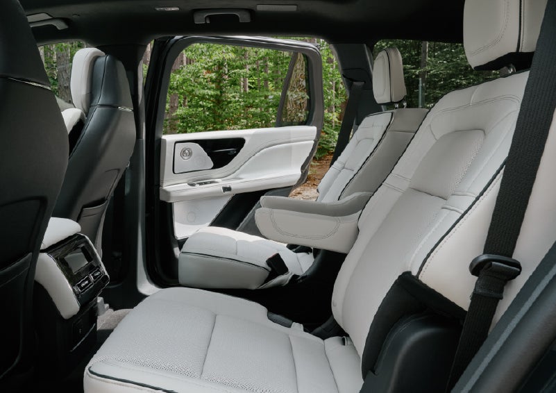 A side view of the second row with captain’s chairs in a 2027 Lincoln Aviator® Black Label™ SUV. | Carman Lincoln in New Castle DE