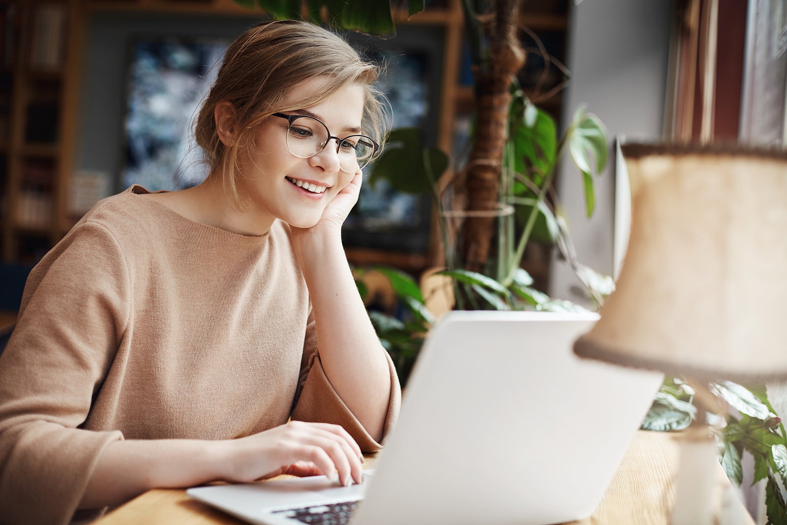 Woman on Laptop Computer